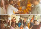 भाजपा प्रत्याशी दिनेश प्रताप सिंह के समर्थन में पहुंचे विधायक अभय सिंह का 51 किलो की माला पहनाकर किया स्वागत