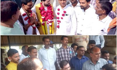 खाद्य एवं रसद राज्यमंत्री सतीश शर्मा ने महराजगंज में धान क्रय केन्द्र का किया ओचक निरीक्षक, किसानों ने जताई नाराजगी | प्रभात साहू ने किया राज्यमंत्री सतीश शर्मा का जोरदार स्वागत