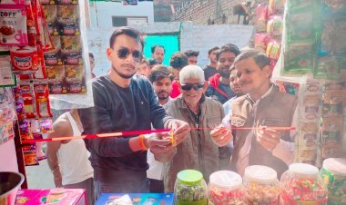 वर्मा किराना स्टोर का विधानसभा अध्यक्ष मंगली सिंह ने फीता काटकर किया उद्घाटन