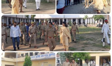 रायबरेली: जिलाधिकारी  व पुलिस अधीक्षक द्वारा संयुक्त पुलिस बल के साथ मतदान केंद्रों पर भ्रमण, सुरक्षा व्यवस्था का लिया जायजा