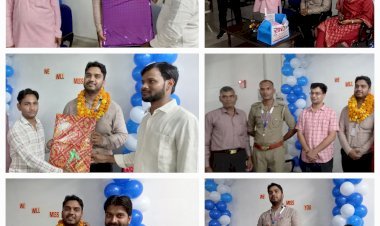 विदाई समारोह आयोजित: एसबीआई के शाखा प्रबंधक शशांक शुक्ला को फूल माला पहनाकर व प्रतीक चिन्ह भेंट कर दी गई विदाई