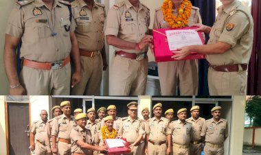 होमगार्ड रामदास यादव को प्रभारी निरीक्षक ने प्रशस्ति पत्र व उपहार देकर किया सम्मानित  | माह भर में अच्छे टर्न आउट व निपुणता से ड्यूटी करने वाले होमगार्ड को किया जा रहा सम्मानित:  पीसी इन्द्रमणि सिंह