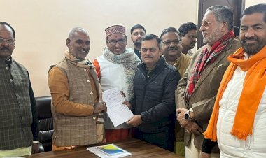 बीजेपी जिला कार्यालय अटल भवन में जिलाध्यक्ष पद का नामांकन संपन्न |  जिलाध्यक्ष पद के लिए भाजपा के दिग्गज नेताओं ने किया नामांकन