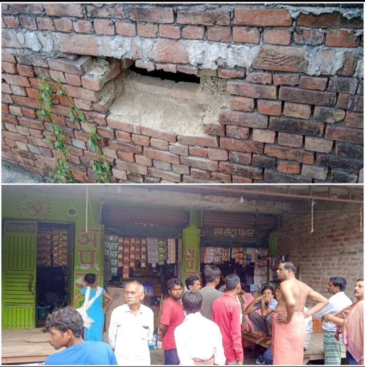 किराना की दुकान से अज्ञात चोरों ने सेंध काटकर 50 हजार की नकदी उड़ाई, जांच में जुटी पुलिस